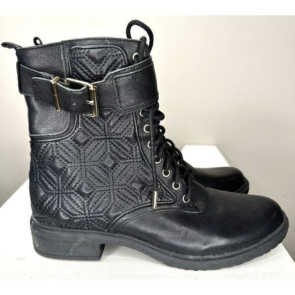 Vince Camuto Womens Leather Boots Toralina Combat Lace-Up & Side Zip Size 6.5M - Picture 6 of 14